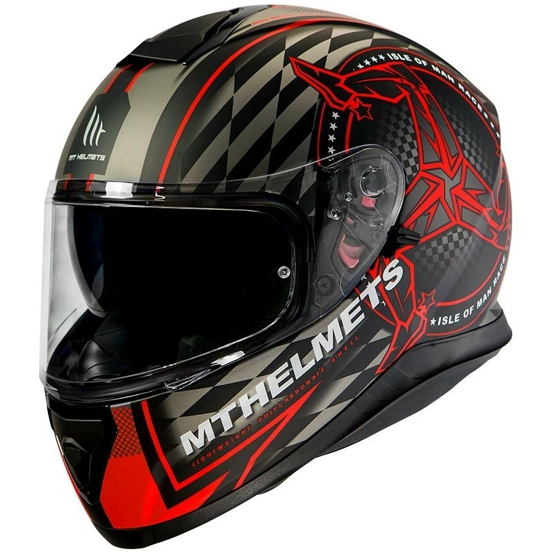 MT Helmets Casque De Moto Intégral MT Casques Thunder3 SV ISLE OF MAN B5 Matt Black Red 3 MT Helmets Casque De Moto Intégral MT Casques Thunder3 SV ISLE OF MAN B5 Matt Black Red