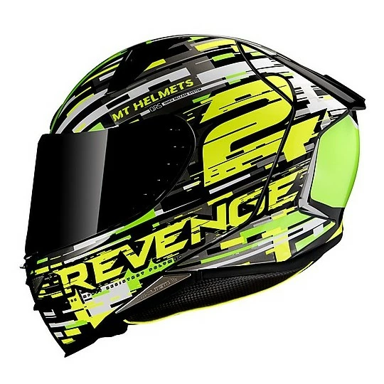 MT Helmets Casque De Moto Intégral Mt Helmet REVENGE 2 BAYE A6 Vert Fluo Pearl Glossy 4 MT Helmets Casque De Moto Intégral Mt Helmet REVENGE 2 BAYE A6 Vert Fluo Pearl Glossy – Image 2