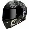MT Helmets Casque De Moto Intégral Mt Helmet REVENGE 2 Skull & Roses A1 Matt Black