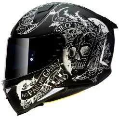 MT Helmets Casque De Moto Intégral Mt Helmet REVENGE 2 Skull & Roses A1 Matt Black -MT Helmets Soldes Magasin casque de moto integral mt helmet revenge 2 skull roses a1 matt black 126110