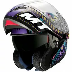 MT Helmets Casque De Moto Modulaire Approuvé P / J Mt Casque ATOM AXA A1 Glossy Black