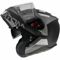 MT Helmets Casque De Moto Modulaire Approuvé P / J Mt Casque ATOM QUARK A0 Noir Blanc Brillant