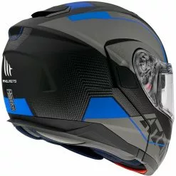 MT Helmets Casque De Moto Modulaire Approuvé P / J Mt Casque ATOM QUARK A7 Matt Black Blue -MT Helmets Soldes Magasin casque de moto modulaire approuve p j mt casque atom quark a7 matt black blue 102710