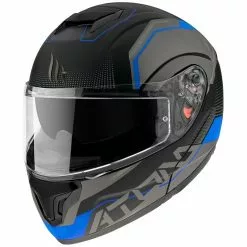 MT Helmets Casque De Moto Modulaire Approuvé P / J Mt Casque ATOM QUARK A7 Matt Black Blue -MT Helmets Soldes Magasin casque de moto modulaire approuve p j mt casque atom quark a7 matt black blue 102713