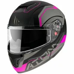 MT Helmets Casque De Moto Modulaire Approuvé P / J Mt Casque ATOM QUARK A8 Matt Black Pink -MT Helmets Soldes Magasin casque de moto modulaire approuve p j mt casque atom quark a8 matt black pink 102716