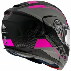 MT Helmets Casque De Moto Modulaire Approuvé P / J Mt Casque ATOM QUARK A8 Matt Black Pink -MT Helmets Soldes Magasin casque de moto modulaire approuve p j mt casque atom quark a8 matt black pink 102717