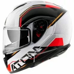 MT Helmets Casque De Moto Modulaire Approuvé P / J Mt Casque ATOM QUARK B5 Blanc Brillant Rouge -MT Helmets Soldes Magasin casque de moto modulaire approuve p j mt casque atom quark b5 blanc brillant rouge 102720