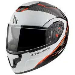 MT Helmets Casque De Moto Modulaire Approuvé P / J Mt Casque ATOM Sv OPENED B5 Blanc Noir Rouge Brillant -MT Helmets Soldes Magasin casque de moto modulaire approuve p j mt casque atom sv opened b5 blanc noir rouge brillant 122781