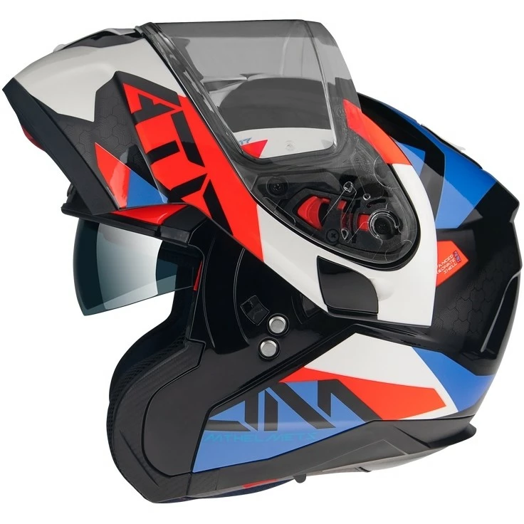 MT Helmets Casque De Moto Modulaire Approuvé P / J Mt Casque ATOM Sv W17 A7 Blanc Bleu Rouge Brillant 3 MT Helmets Casque De Moto Modulaire Approuvé P / J Mt Casque ATOM Sv W17 A7 Blanc Bleu Rouge Brillant