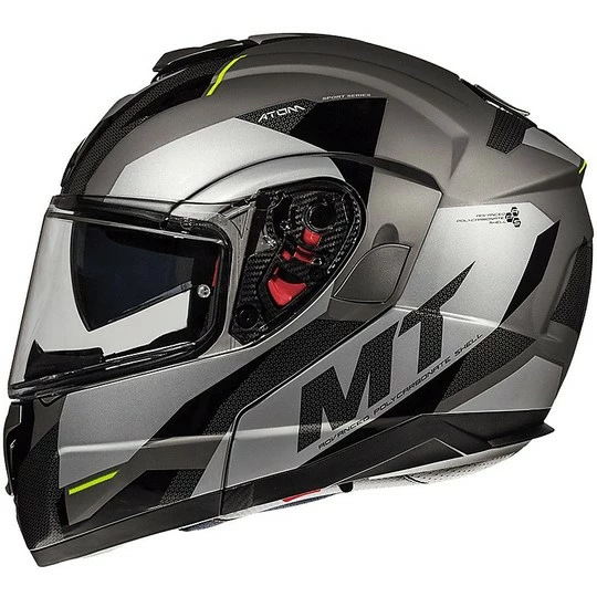 MT Helmets Casque De Moto Modulaire Double Visière MT Casque ATOM SV TRANSCEND E2 Glossy Black Matt Grey 5 MT Helmets Casque De Moto Modulaire Double Visière MT Casque ATOM SV TRANSCEND E2 Glossy Black Matt Grey – Image 3