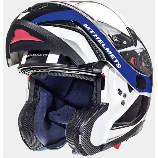 MT Helmets Casque De Moto Modulaire MT Casques ATOM Sv Tarmac Noir Blanc Bleu -MT Helmets Soldes Magasin casque de moto modulaire mt casques atom sv tarmac noir blanc bleu 56134