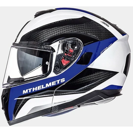 MT Helmets Casque De Moto Modulaire MT Casques ATOM Sv Tarmac Noir Blanc Bleu 4 MT Helmets Casque De Moto Modulaire MT Casques ATOM Sv Tarmac Noir Blanc Bleu – Image 2