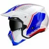 MT Helmets Casque De Moto Trial Mt Casque STREETFIGHTER Exrta Sv TWIN B7 Blanc Glossy Blue