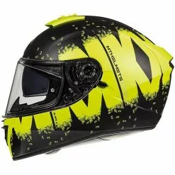 MT Helmets Casque Intégral Moto Casques MT BLADE 2 SV OBERON Noir Mat Jaune Fluo