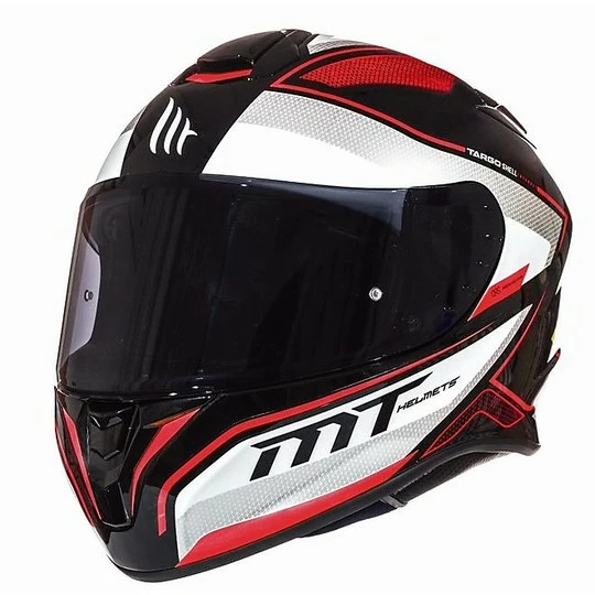 MT Helmets Casque Intégral Moto Casques MT Targo Interact A1 Blanc Rouge 3 MT Helmets Casque Intégral Moto Casques MT Targo Interact A1 Blanc Rouge