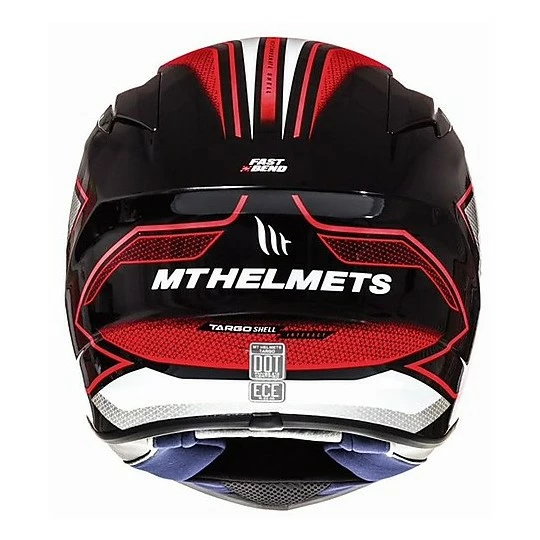 MT Helmets Casque Intégral Moto Casques MT Targo Interact A1 Blanc Rouge 6 MT Helmets Casque Intégral Moto Casques MT Targo Interact A1 Blanc Rouge – Image 4