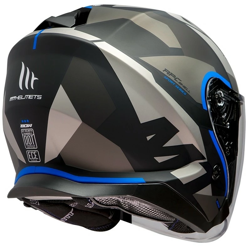 MT Helmets Casque Jet Mt Casque THUNDER Sv Jet BOW A3 Noir Mat Bleu 5 MT Helmets Casque Jet Mt Casque THUNDER Sv Jet BOW A3 Noir Mat Bleu – Image 3