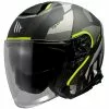 MT Helmets Casque Jet Mt Helmet THUNDER Sv Jet BOW A3 Matt Fluo Yellow