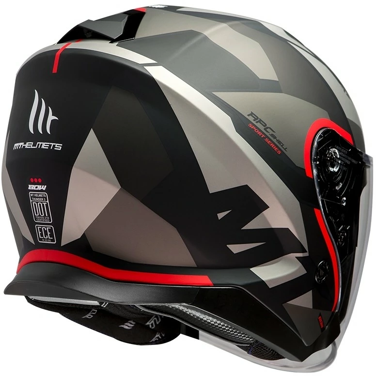 MT Helmets Casque Jet Mt Helmet THUNDER Sv Jet BOW A5 Noir Mat Rouge 4 MT Helmets Casque Jet Mt Helmet THUNDER Sv Jet BOW A5 Noir Mat Rouge – Image 2