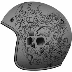 MT Helmets Casque Jet Vintage MT Casques Le Mans SV 2 Skull & Roses A2 Gris Mat 6 MT Helmets Casque Jet Vintage MT Casques Le Mans SV 2 Skull & Roses A2 Gris Mat -MT Helmets Soldes Magasin casque jet vintage mt casques le mans sv 2 skull roses a2 gris mat 55862