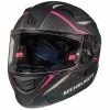 MT Helmets Casque Moto Intégral MT Casques KRE SV Double Visor Fibre Intrepid C3 Noir Rose Fluo Mat