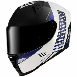 MT Helmets Casque Moto Intégral Mt Helmet REVENGE 2 CHRONO A7 Blanc Matt Blue