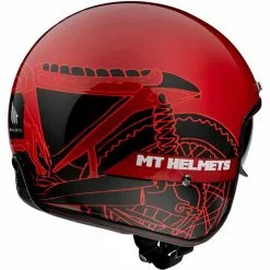 MT Helmets Casque Moto Jet Custom MT Casques Le Mans 2 SV CAFE 'RACER B5 Rouge Mat -MT Helmets Soldes Magasin casque moto jet custom mt casques le mans 2 sv cafe racer b5 rouge mat 129446