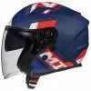 MT Helmets Casque Moto Jet Double Visor MT Casques AVENUE SV SIDEWAY J0 Bleu Mat Blanc