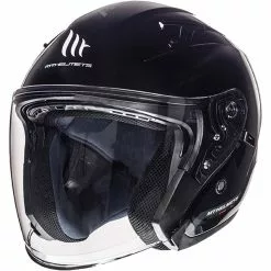 MT Helmets Casque Moto Jet MT Casques Avenue SV Solid Glossy Black