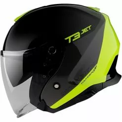 Casque Moto Jet MT Helmets Thunder3 SV Jet Xpert C3 Jaune Fluo Brillant