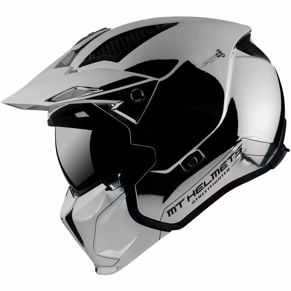 MT Helmets Casque Moto Mt Helmet STREETFIGHTER Sv CHROMED A2 Silver 4 MT Helmets Casque Moto Mt Helmet STREETFIGHTER Sv CHROMED A2 Silver – Image 2