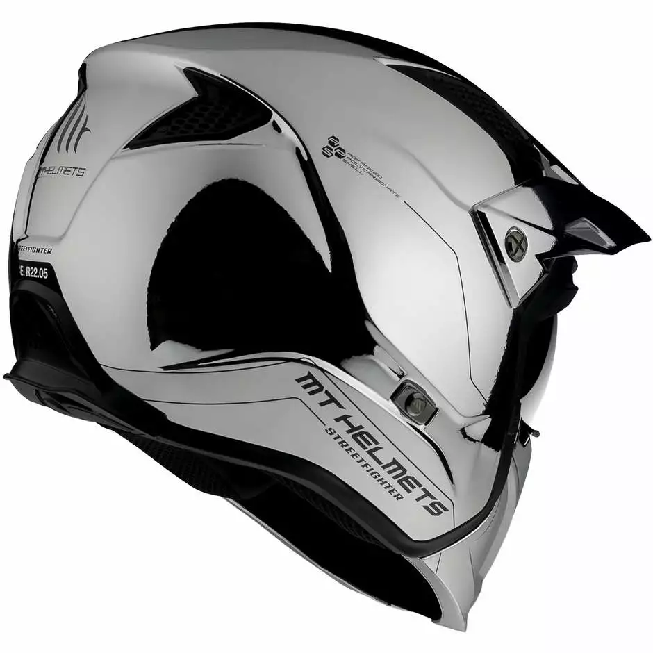 MT Helmets Casque Moto Mt Helmet STREETFIGHTER Sv CHROMED A2 Silver 5 MT Helmets Casque Moto Mt Helmet STREETFIGHTER Sv CHROMED A2 Silver – Image 3
