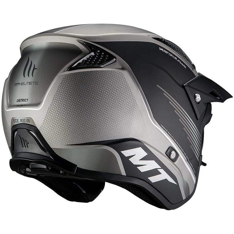 MT Helmets Casque Moto Trial MT Casques DISTRICT Post B2 Matt Grey 5 MT Helmets Casque Moto Trial MT Casques DISTRICT Post B2 Matt Grey – Image 3