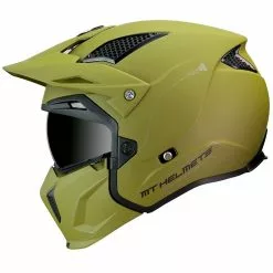 MT Helmets Casque Moto Trial Mt Helmet STREETFIGHTER Solid Exrta Sv Solid A6 Matt Green