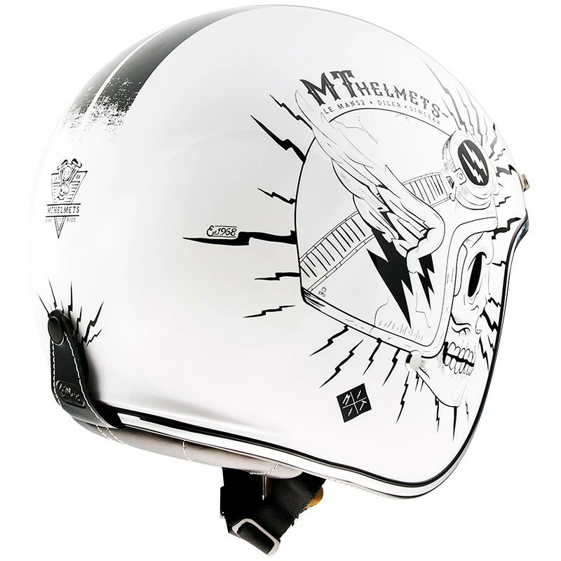 MT Helmets Casque Moto Vintage Jet MT Casques Le Mans 2 SV DILER B0 Glossy Pearl White 4 MT Helmets Casque Moto Vintage Jet MT Casques Le Mans 2 SV DILER B0 Glossy Pearl White – Image 2