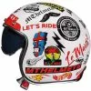 MT Helmets Casque Moto Vintage Jet MT Casques Le Mans SV 2 ANARCHY A0 Glossy White
