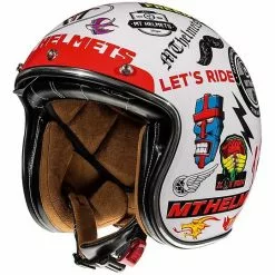 MT Helmets Casque Moto Vintage Jet MT Casques Le Mans SV 2 ANARCHY A0 Glossy White -MT Helmets Soldes Magasin casque moto vintage jet mt casques le mans sv 2 anarchy a0 glossy white 71040