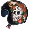 MT Helmets Casque Moto Vintage Jet MT Casques Le Mans SV 2 Skull & Roses A1 Noir Rouge -MT Helmets Soldes Magasin casque moto vintage jet mt casques le mans sv 2 skull roses a1 noir rouge 112716