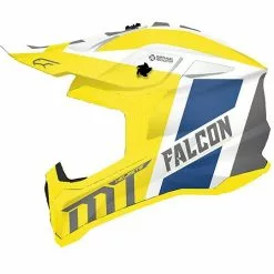 MT Helmets Casque MT Cross Cross Enduro FALCON Warrior A3 White Pearl Yellow