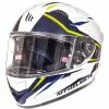 MT Helmets KRE SV Integral Casque De Moto Intrepid B3 Double Visor Fibre White Yellow Fluo